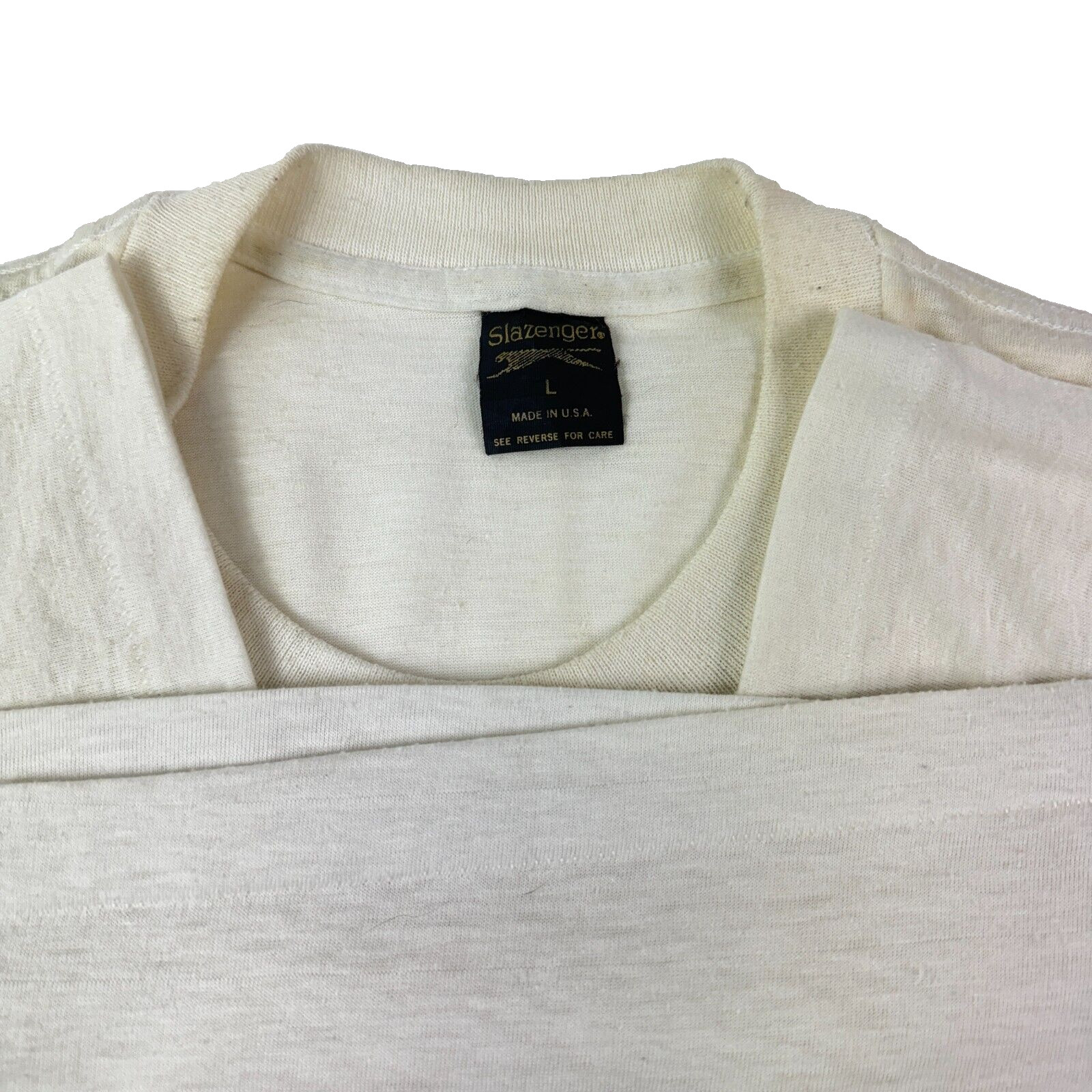 Vintage 80s Slazenger Mens T Shirt 1988 Summer Olympics Long Jump White Large gallery