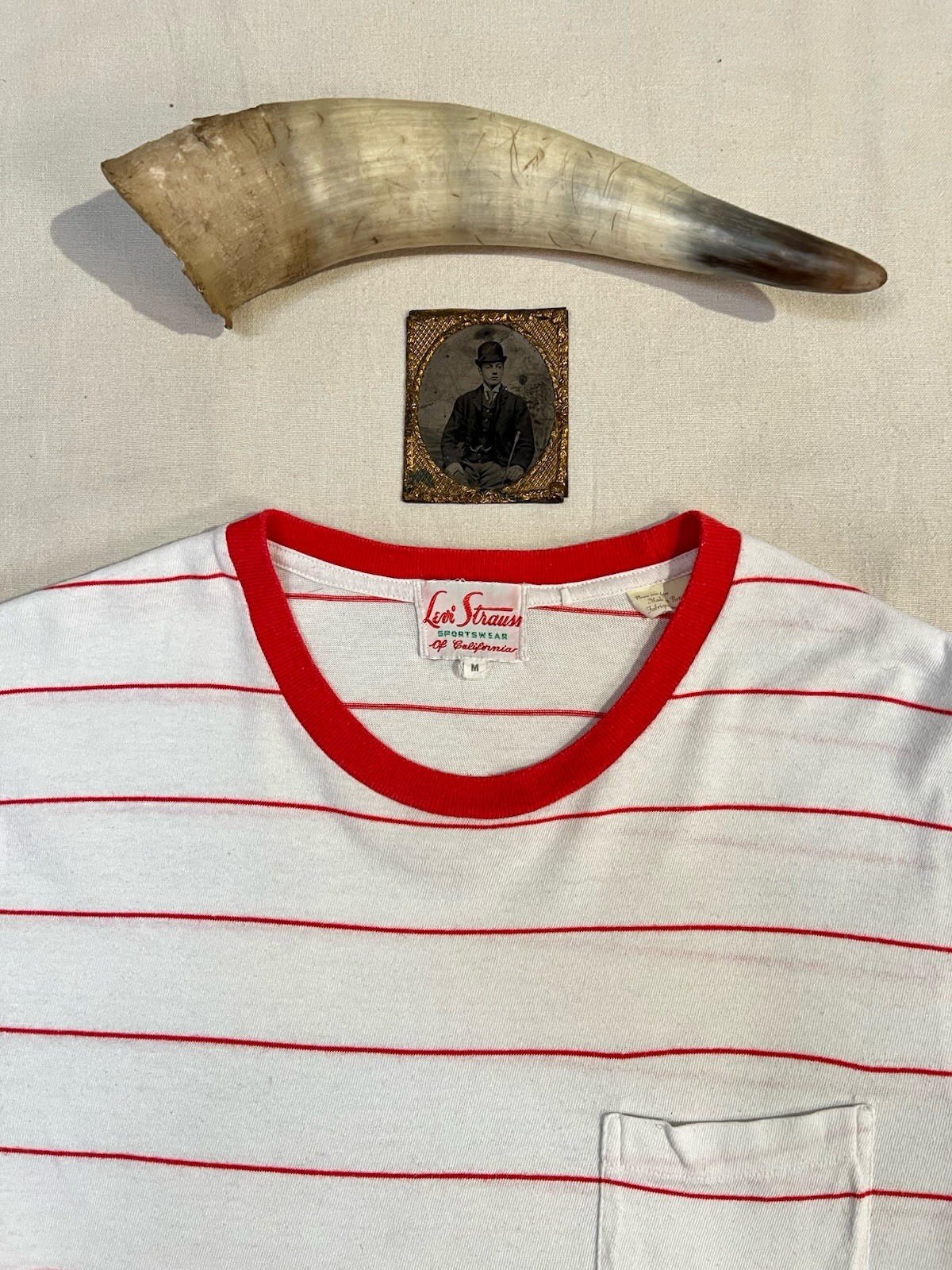 LVC 50s Sportswear T-Shirt M Levi's Vintage Clothing Ringer Single Stitch Stripe gallery