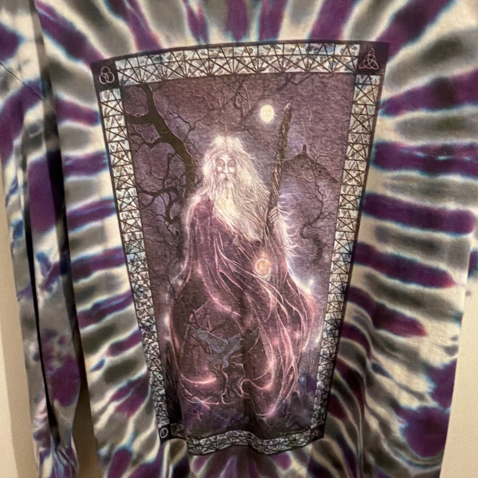 Delta Pro Weight Tie-Dye Double-Sided Graphic Crewneck Long Sleeve Tee L gallery