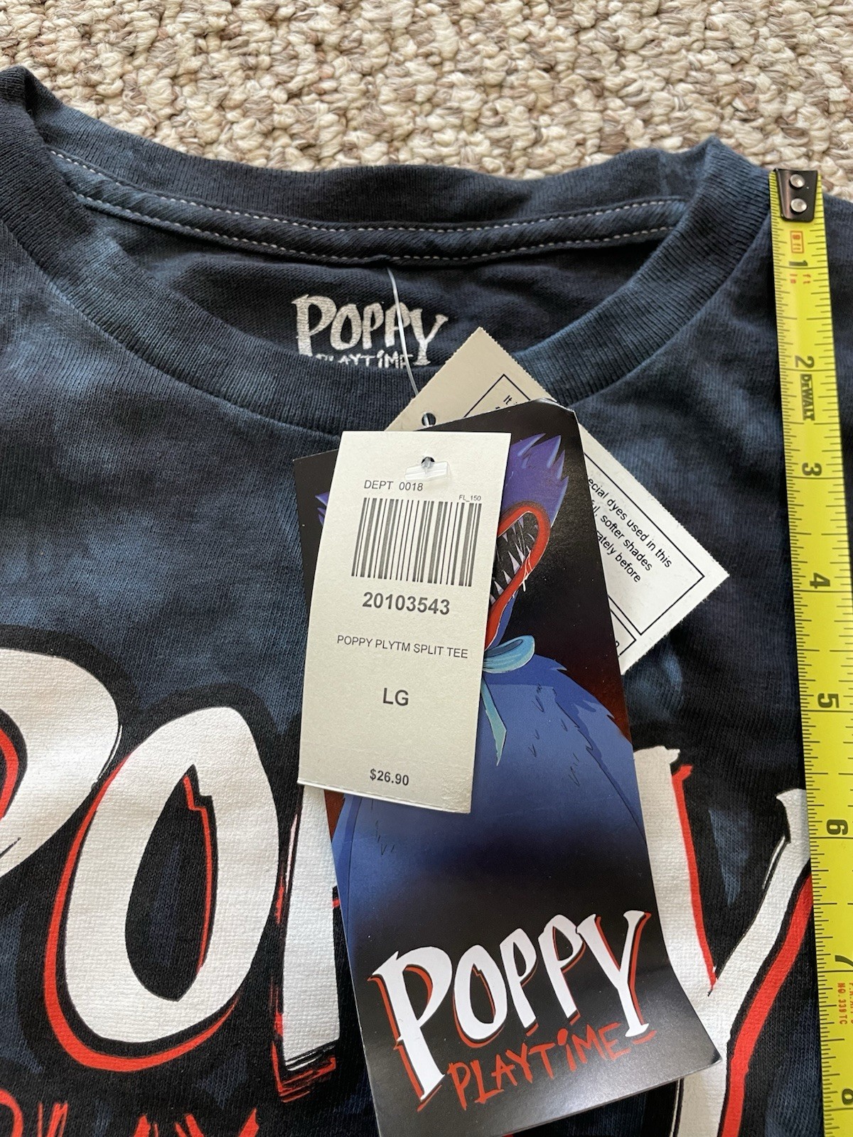 Poppy Playtime Mens Huggy Wuggy Face Blue Shirt New L gallery