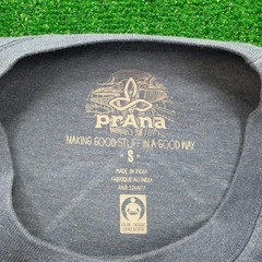 Prana Tshirt Mens Small Blue Mountain Graphic Tee Fair Trade Certified Cotton
