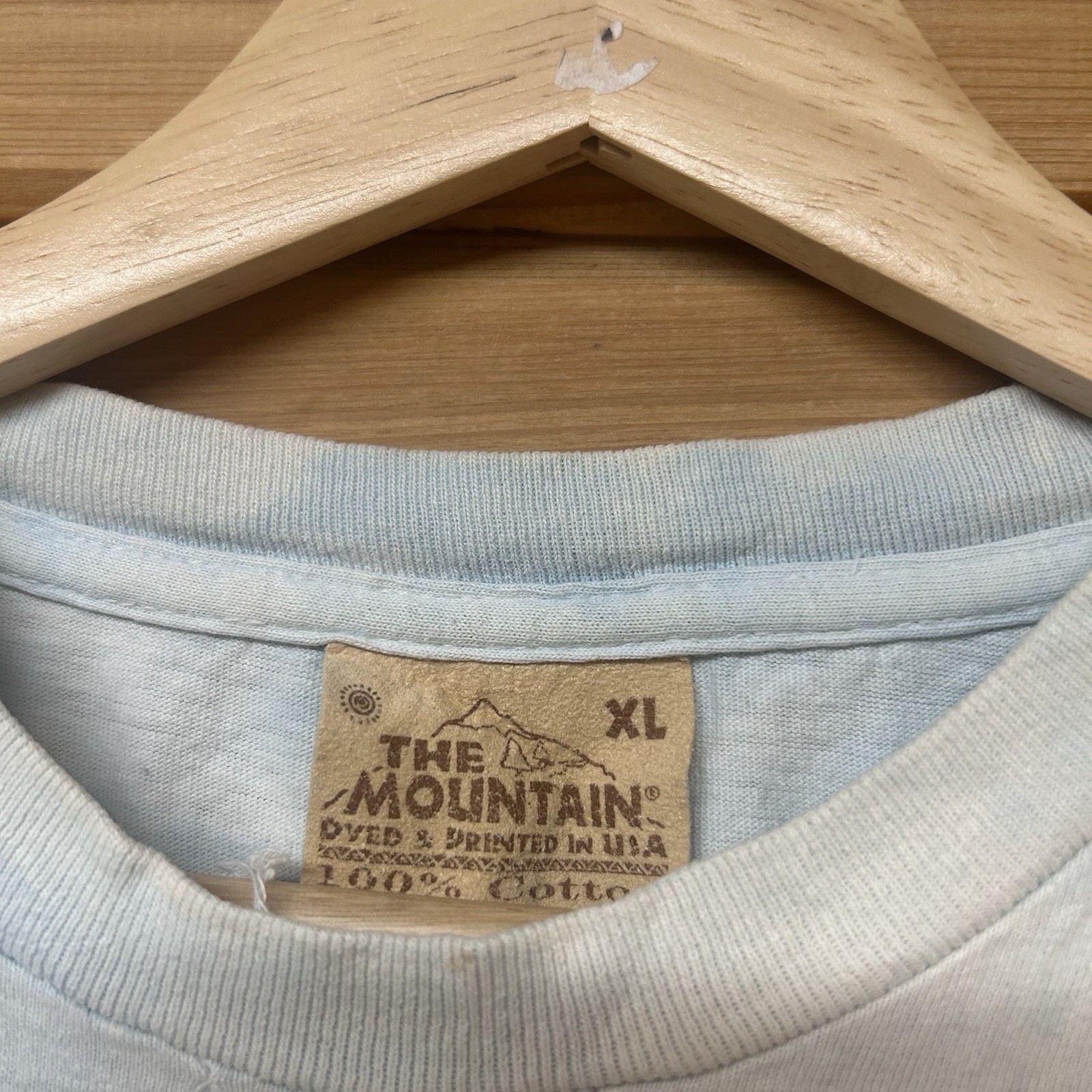 Vintage The Mountain Light Blue Tie Dye Fairy Forest Nature Graphic T Shirt L/XL gallery