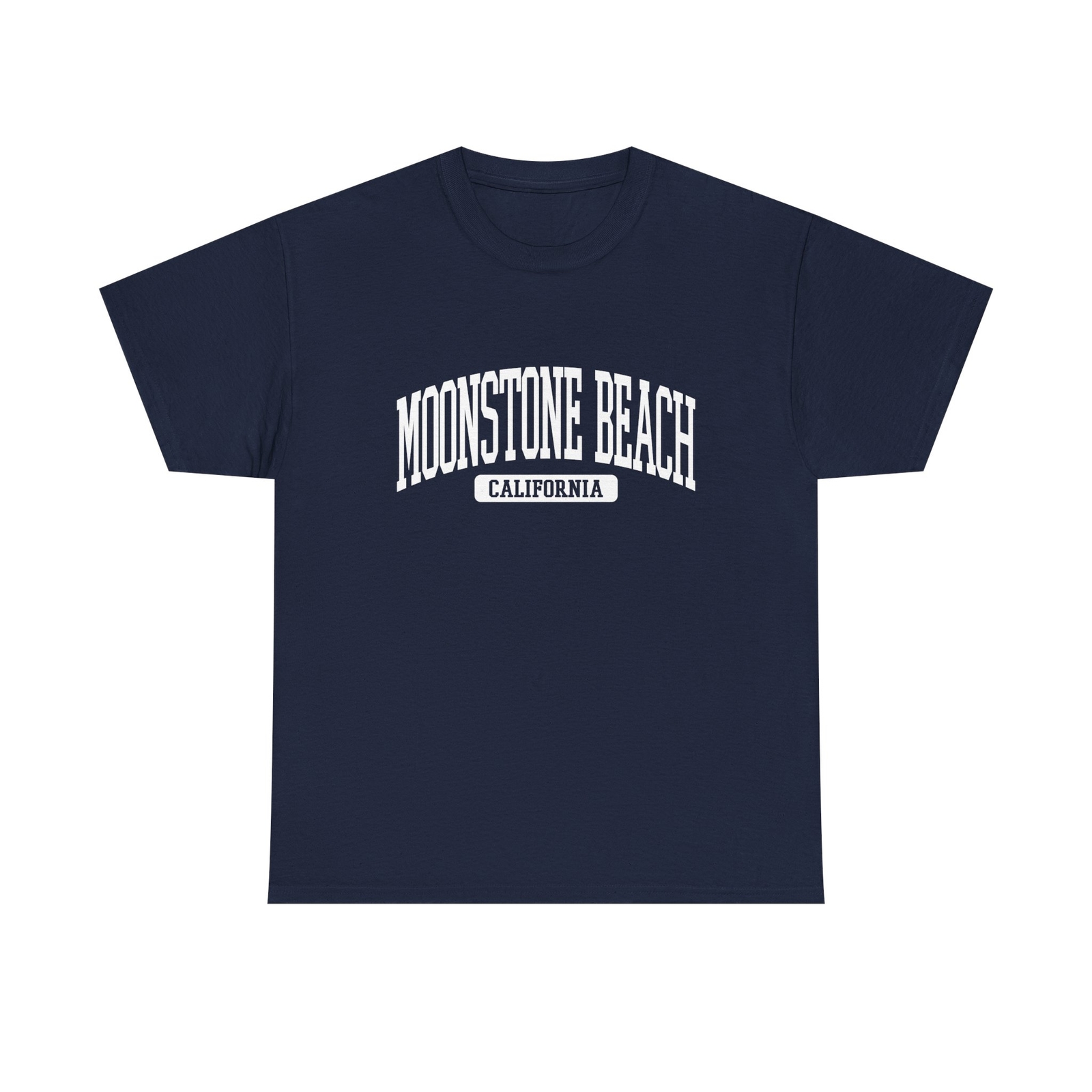 Moonstone Beach California Souvenir Beach, Retro, Vintage Navy Blue Tee gallery