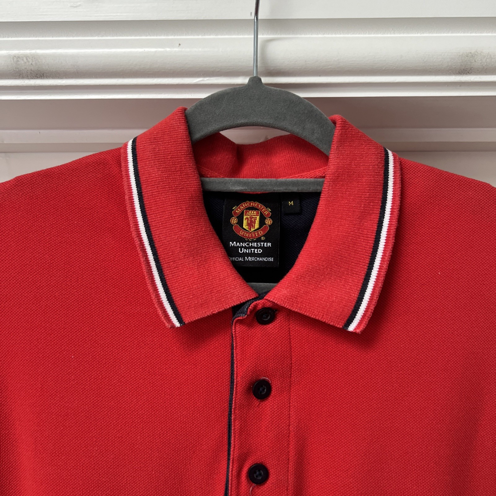Manchester United Polo Shirt Men's Medium Multicoloured Short Sleeved Football gallery