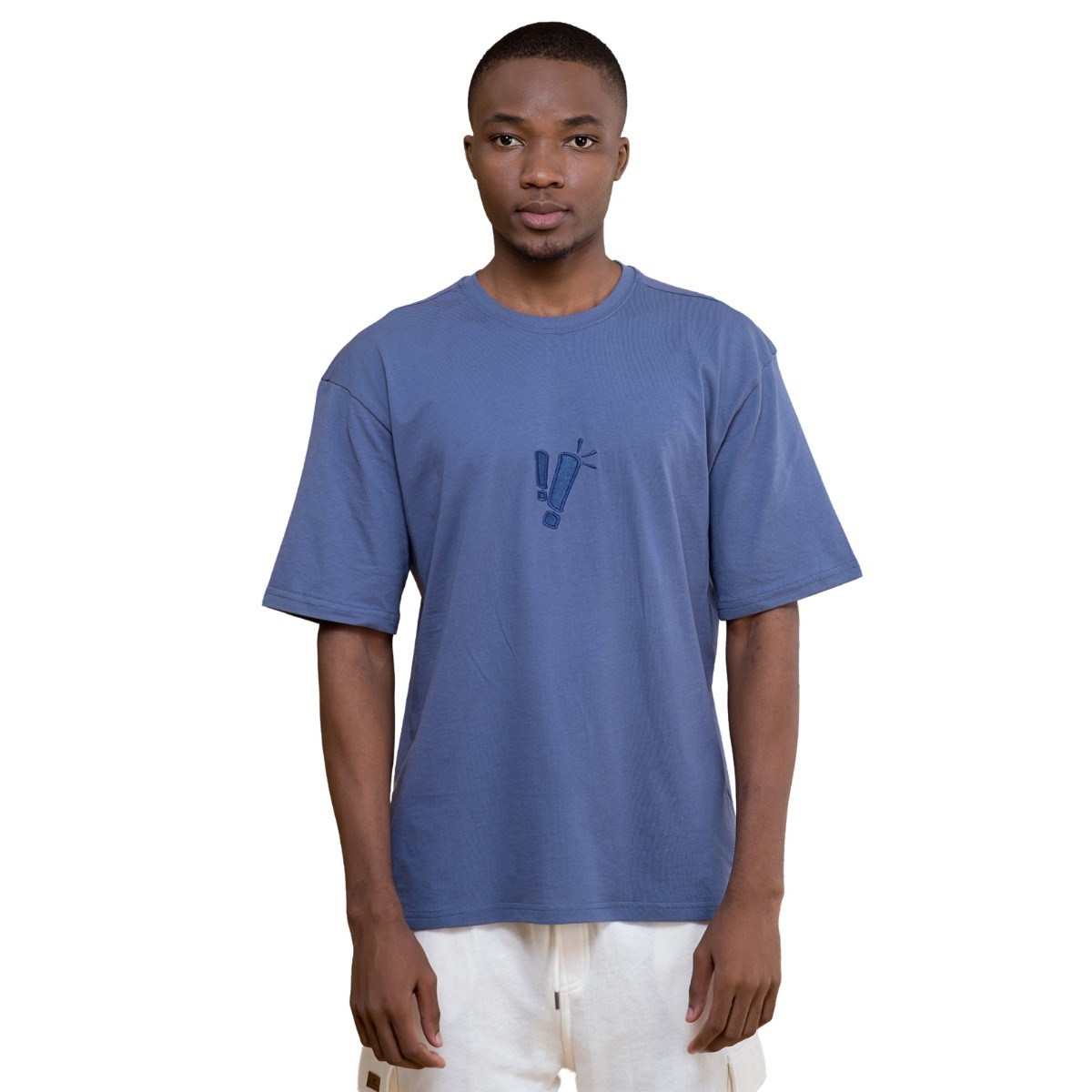 Deep Blue T Shirt – Unisex Crewneck Relaxed Fit Short Sleeve Embroidered Tee gallery