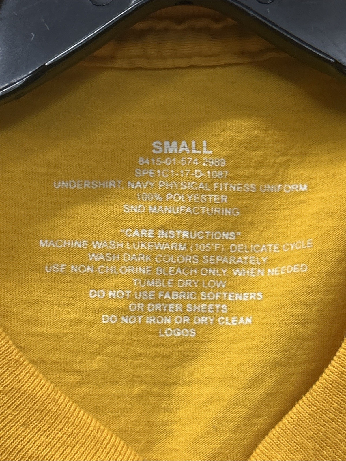 US Navy Men T-Shirt Size Small Mustard Graphic Shiny Lettering Short Sleeve gallery