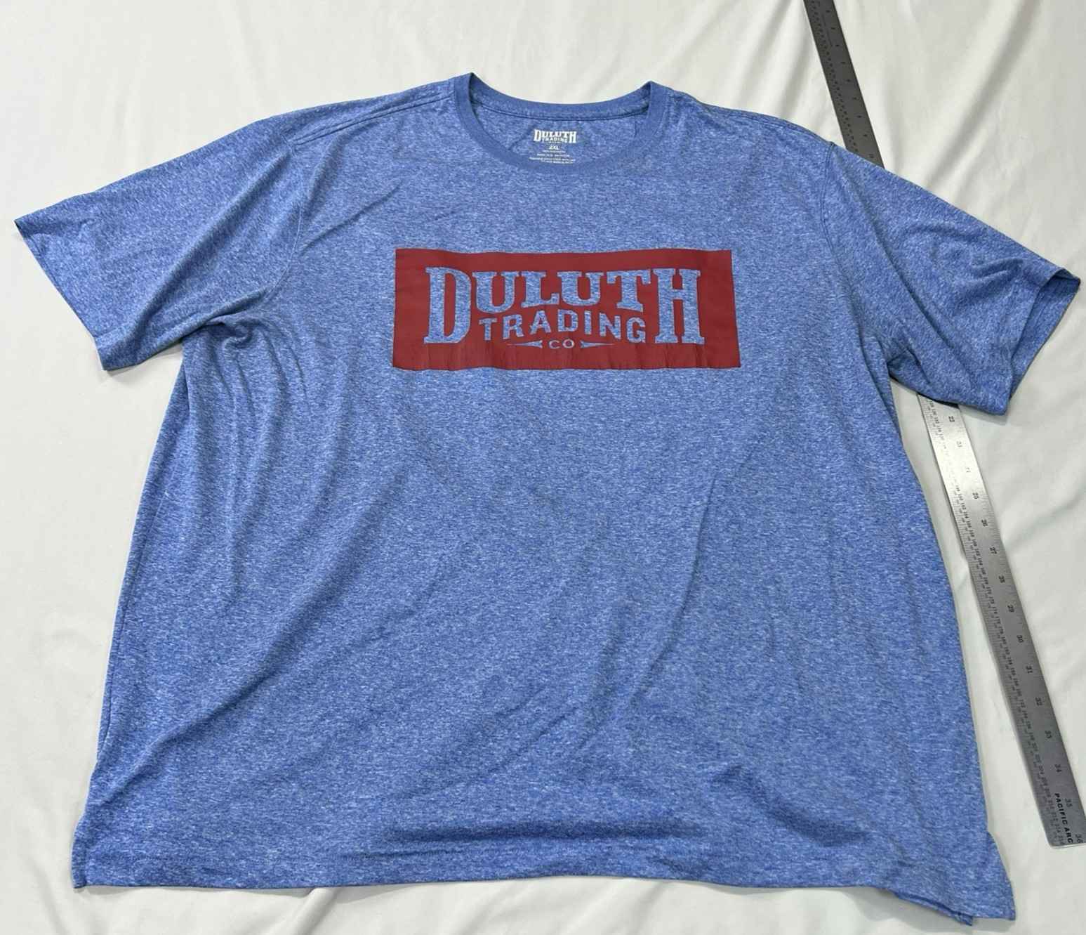 Duluth Trading Co Shirt Mens 2XL XXL Blue Stretch Breathable Tee Logo EUC gallery