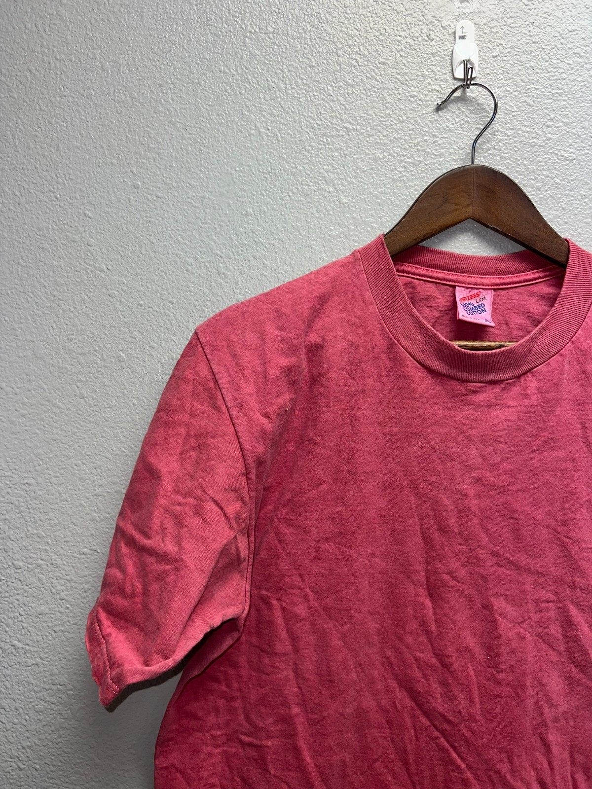 Vintage Jerzees Blank Shirt Red 100% Combed Cotton USA Made Tee Medium gallery