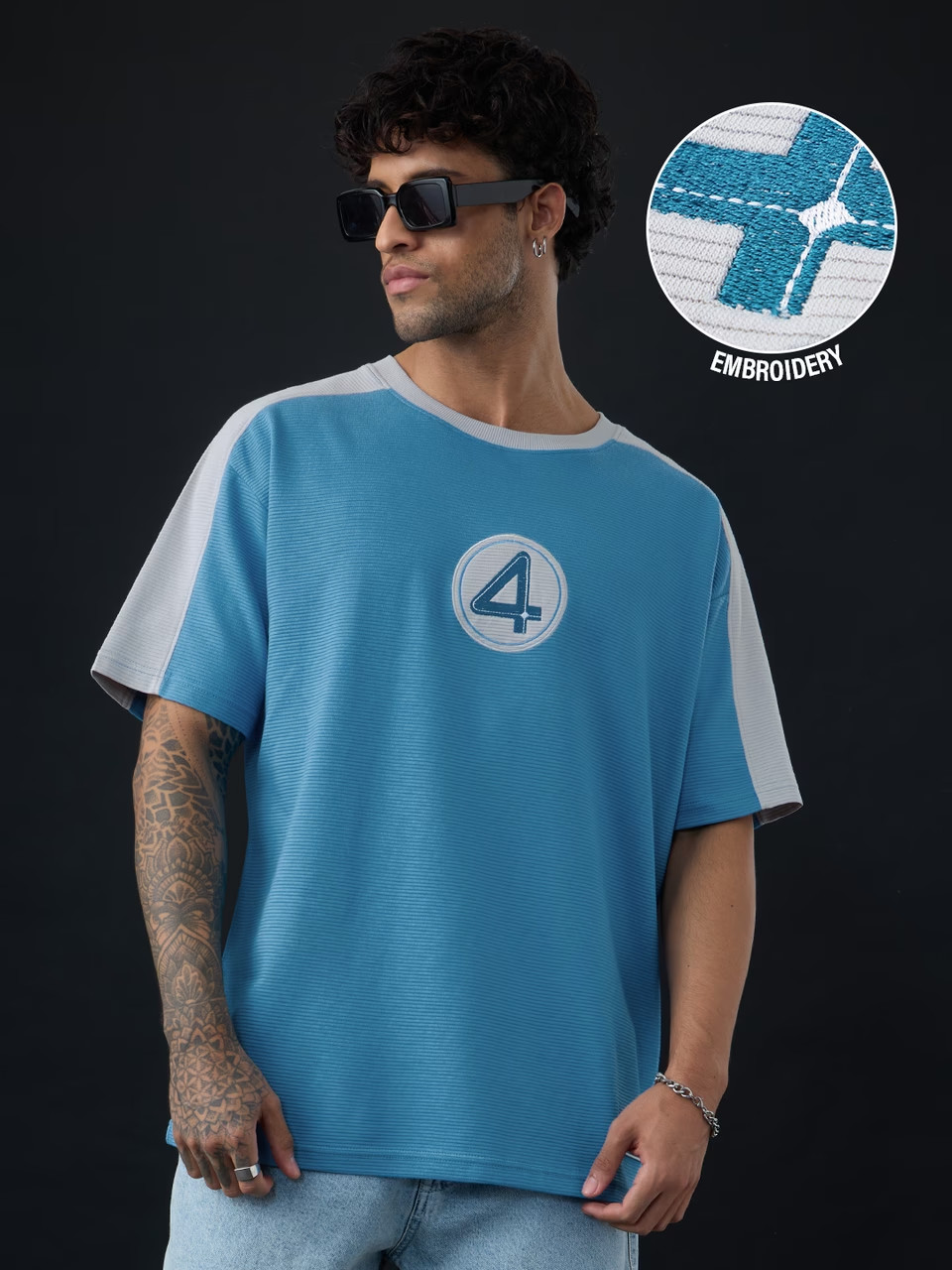 Marvel Fantastic 4 Embroidery Logo Oversized T-Shirt Textured Fabric Summer 2026 gallery