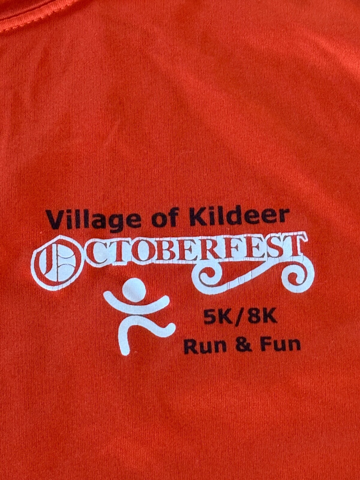 SportTek Short Sleeve T Shirt Mens Orange 5K Kildeer Event Volunteer Size Medium gallery