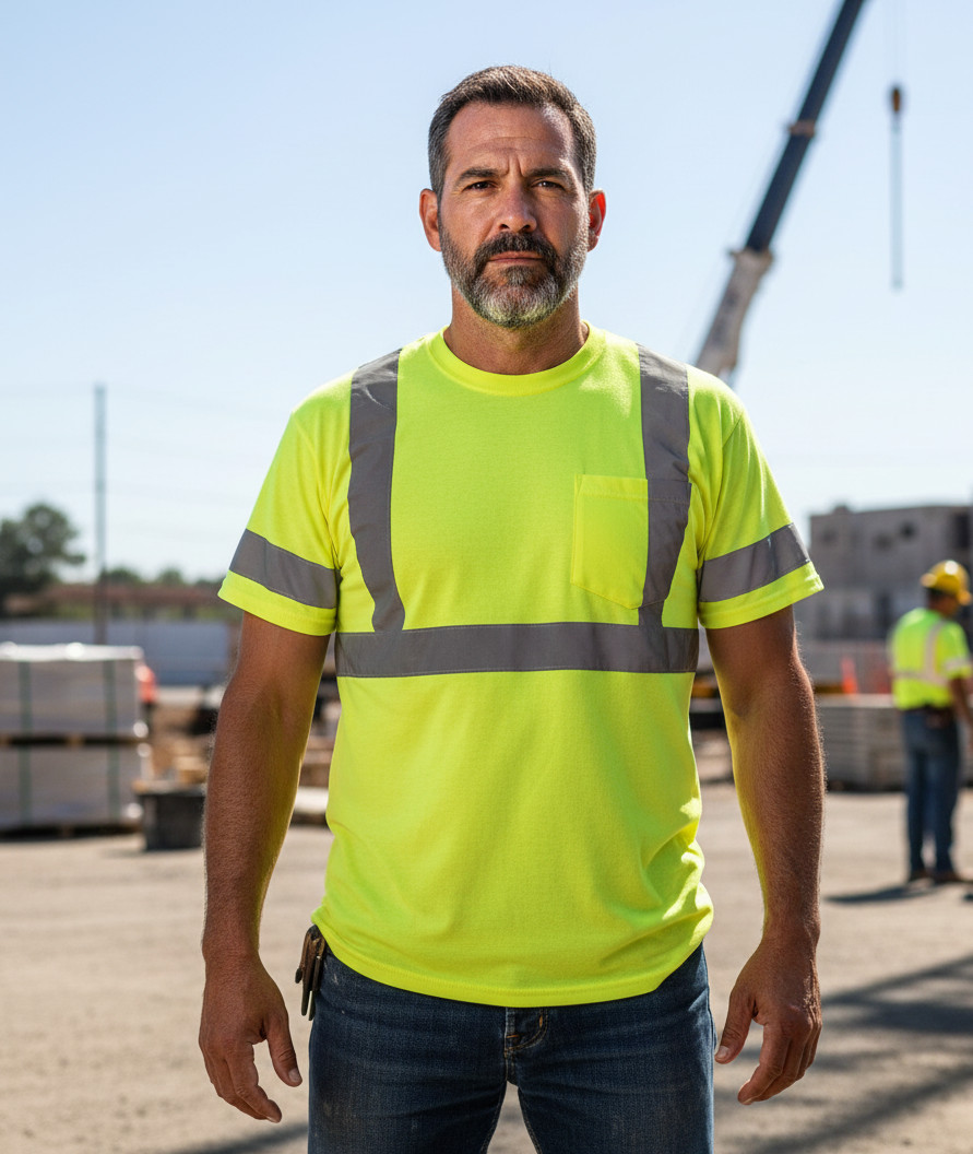 High Visibility Fluorescent Safety T-Shirt -Half Sleeve-100% Polyester-Pack of 3 gallery