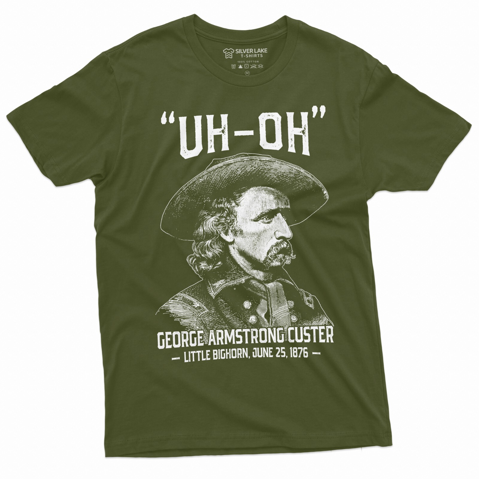 Men's US history Funny T-shirt Uh-oh george armstrong custer little bighorn Tee gallery