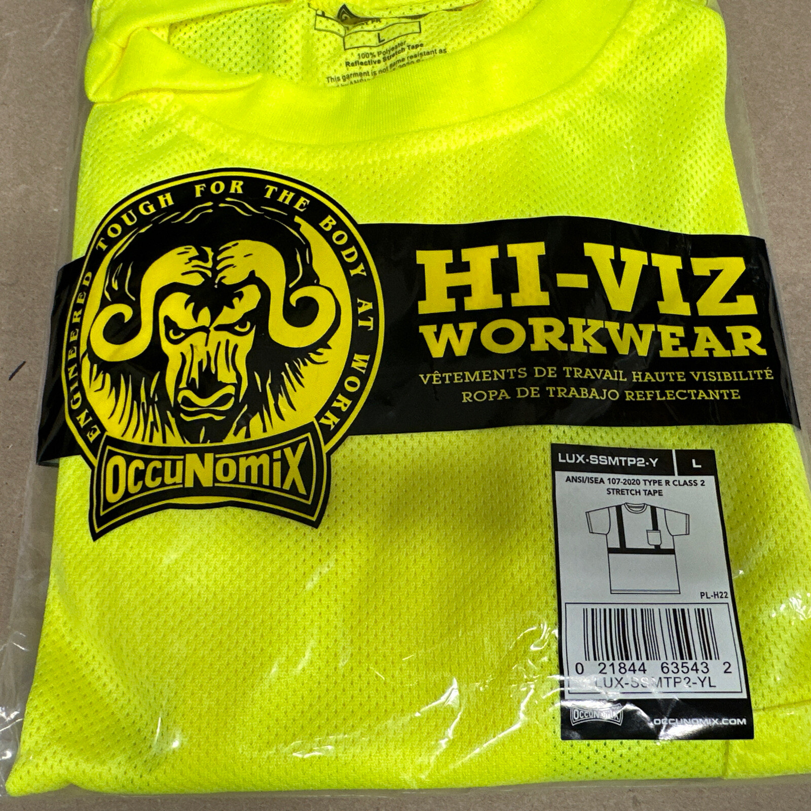 (2) High Visibility Reflective Road Work Safety T Shirt, ANSI/ISEA Class 2, Lg. gallery