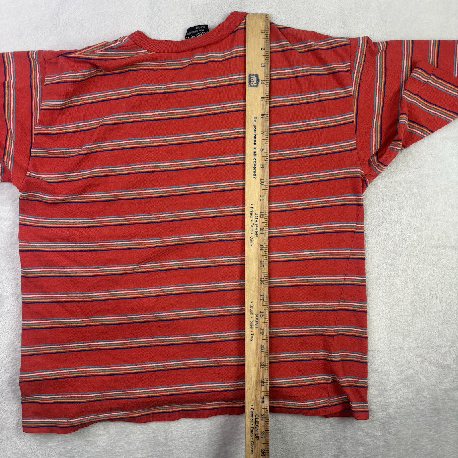 VTG 60s Clothes To You Red Striped Short Sleeve Single Stitch Shirt OSFA gallery