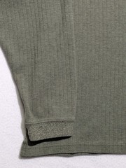 Consensus Sportswear Ribbed Henley Long Sleeve Shirt Size L Mossy Green Cotton