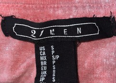 2 Men Two Tone Tee T Shirt / Men’s (S) Small / Coral & Gray