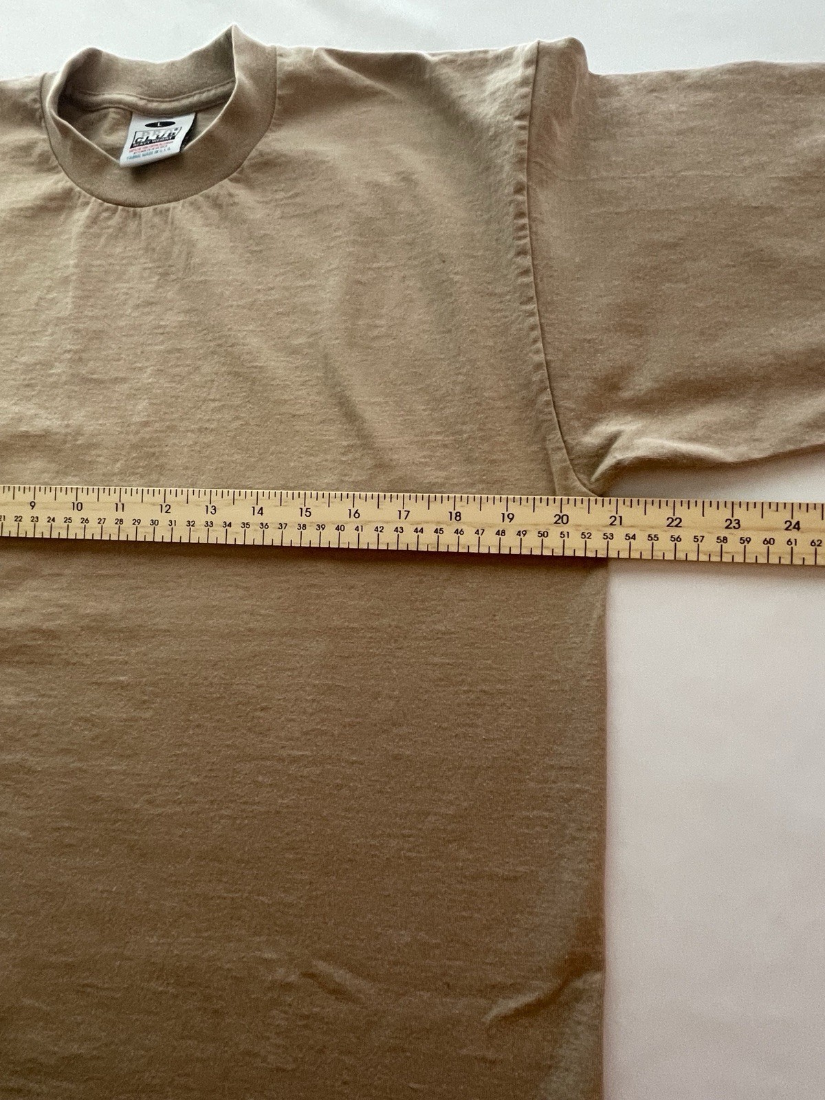 Pro Club Men's Heavyweight T-Shirt Crew Neck Short Sleeve Cotton Knit Beige L gallery