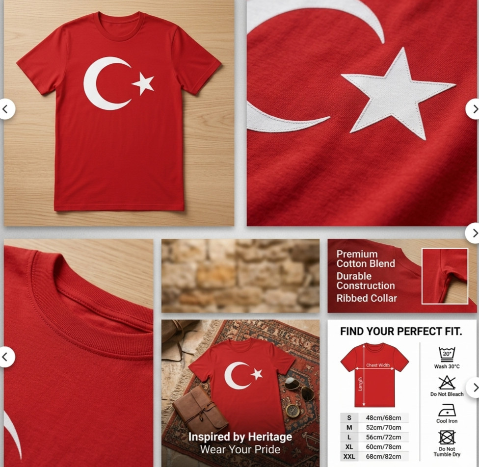Turkey Tshirt Flag Flag Türk Bayragi Womens Mens T-Shirt gallery