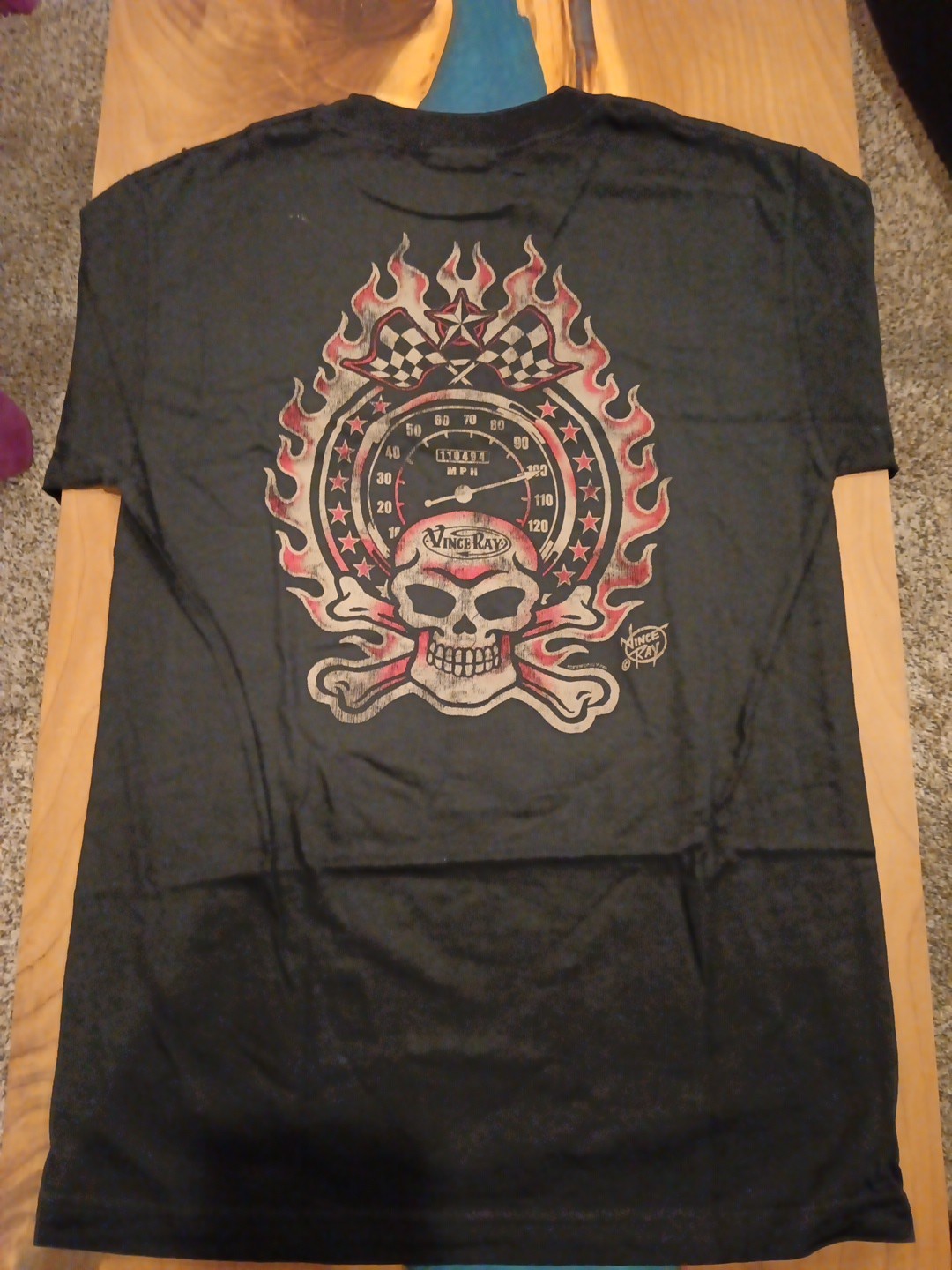 Vince Ray Throttled Skull T-shirt Medium gallery