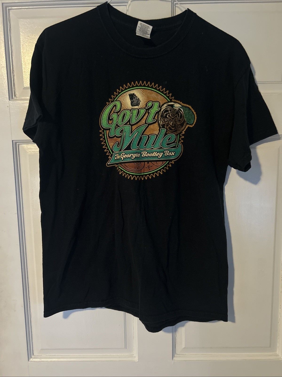 Gov’t Mule 1996 Georgia Bootleg Box Shirt Mens L Black Tour Tee