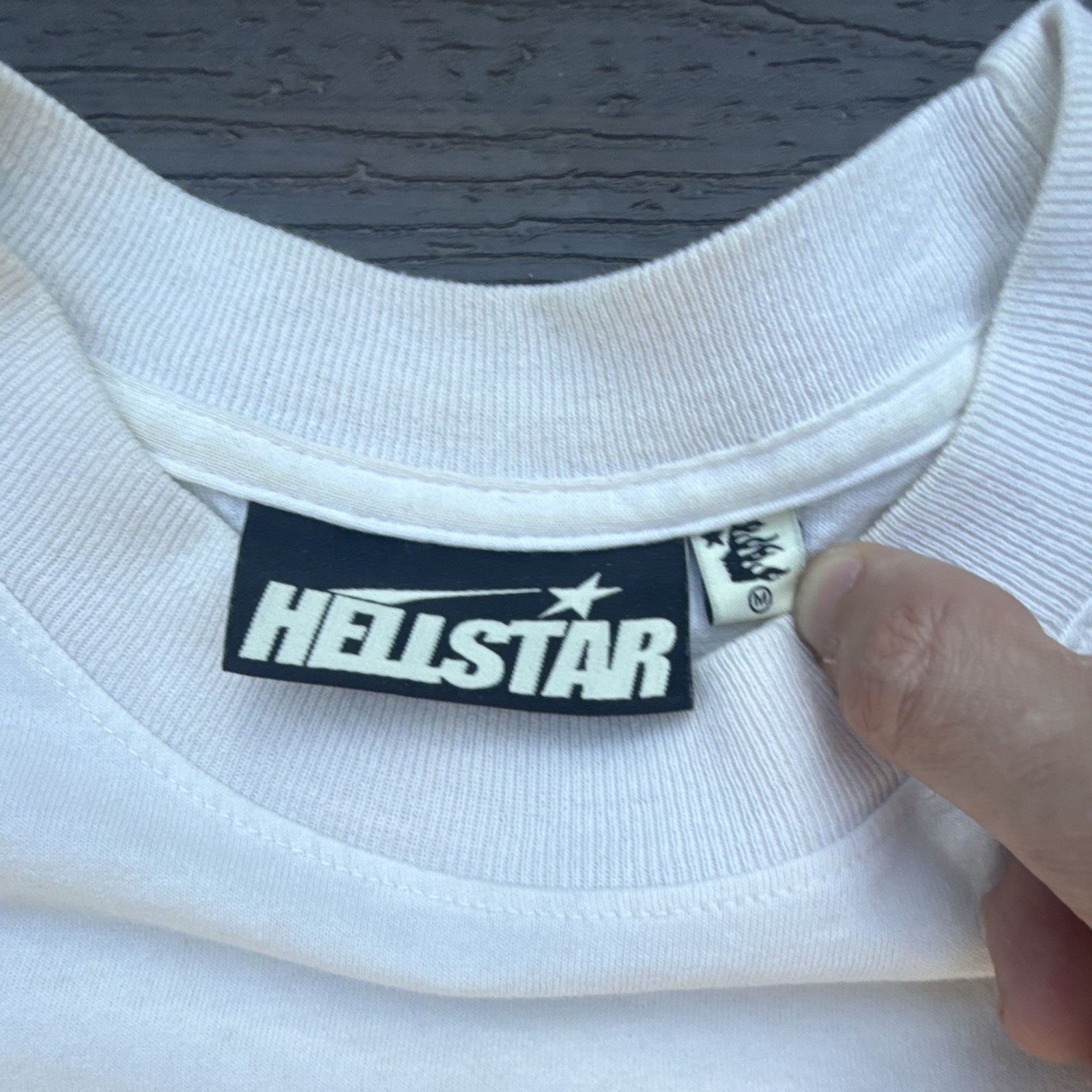Hellstar White Graphic Logo Tee Crew Neck Short Sleeve Cotton Men's M P2P 1996 gallery