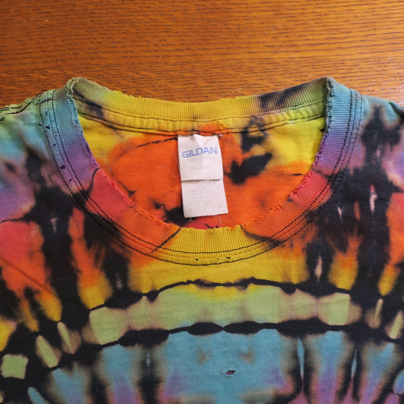 Vintage Custom Peace sign Tie Dye Blank T-Shirt Large Distressed 90's Festival gallery