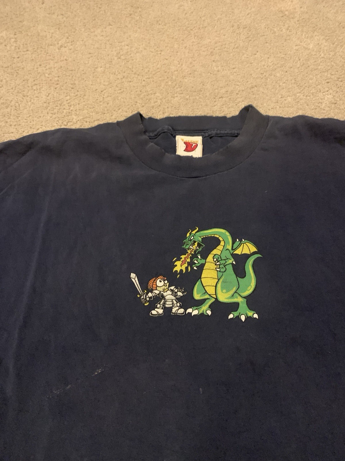 VTG To The Edge Prime Cut Dragon Skate Knight Doubled Sided Graphic Shirt 2XL