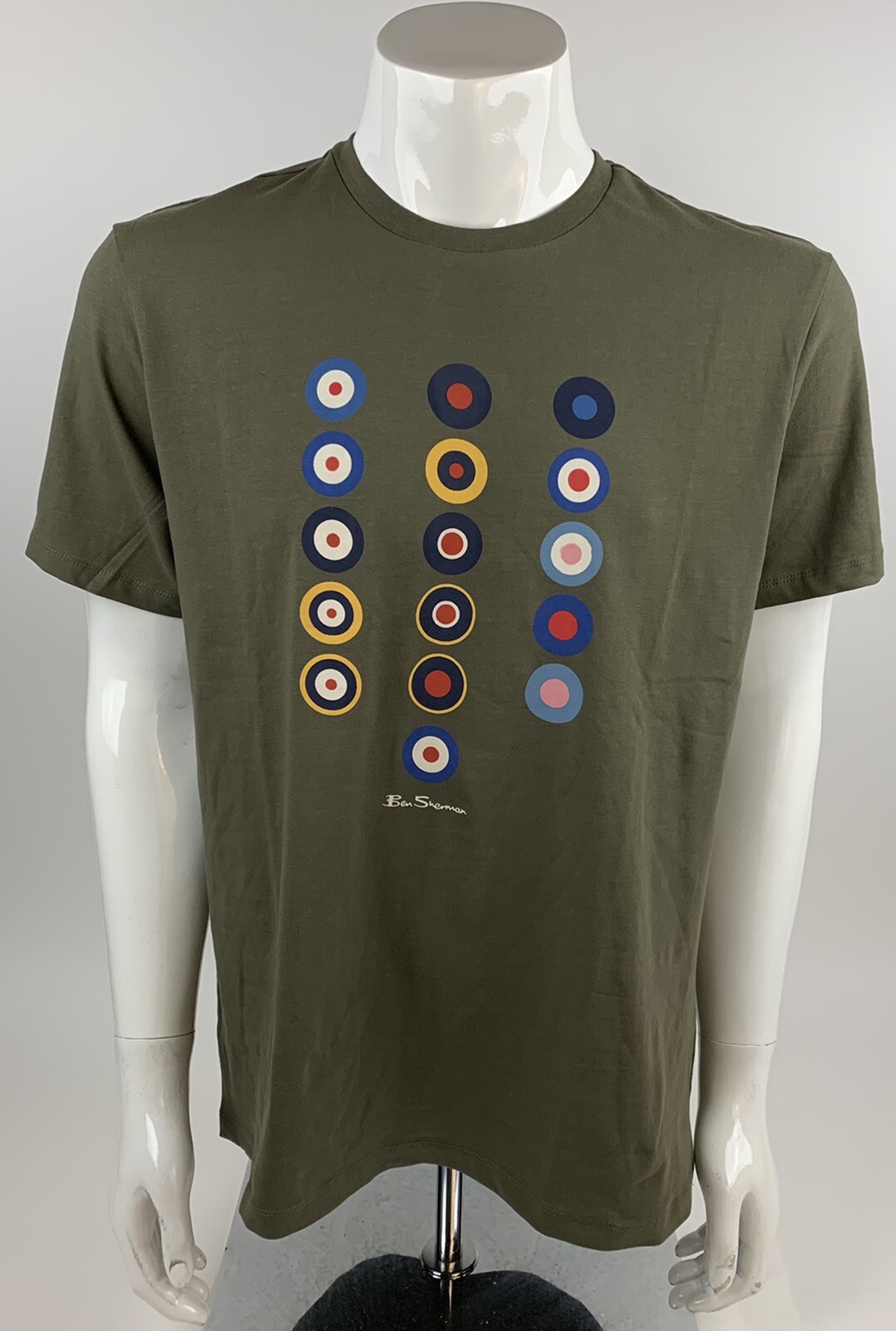 Ben Sherman British MOD Style Olive Cotton / Spandex Graphic T-Shirt Medium gallery