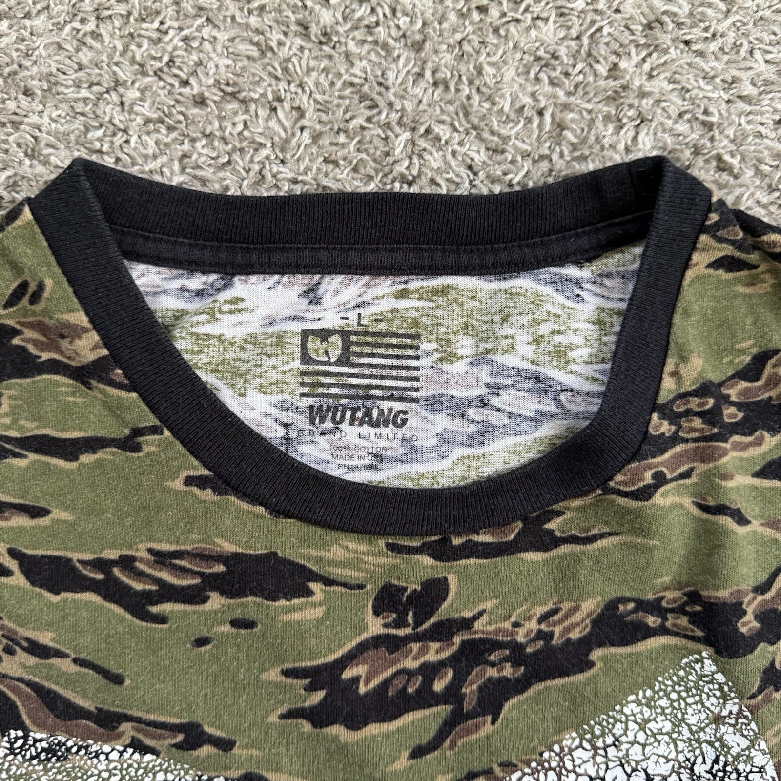 🔴Wu-Tang Shirt Size Large Camouflage Wu Shattered Design WuTang Brand Ltd Rare gallery