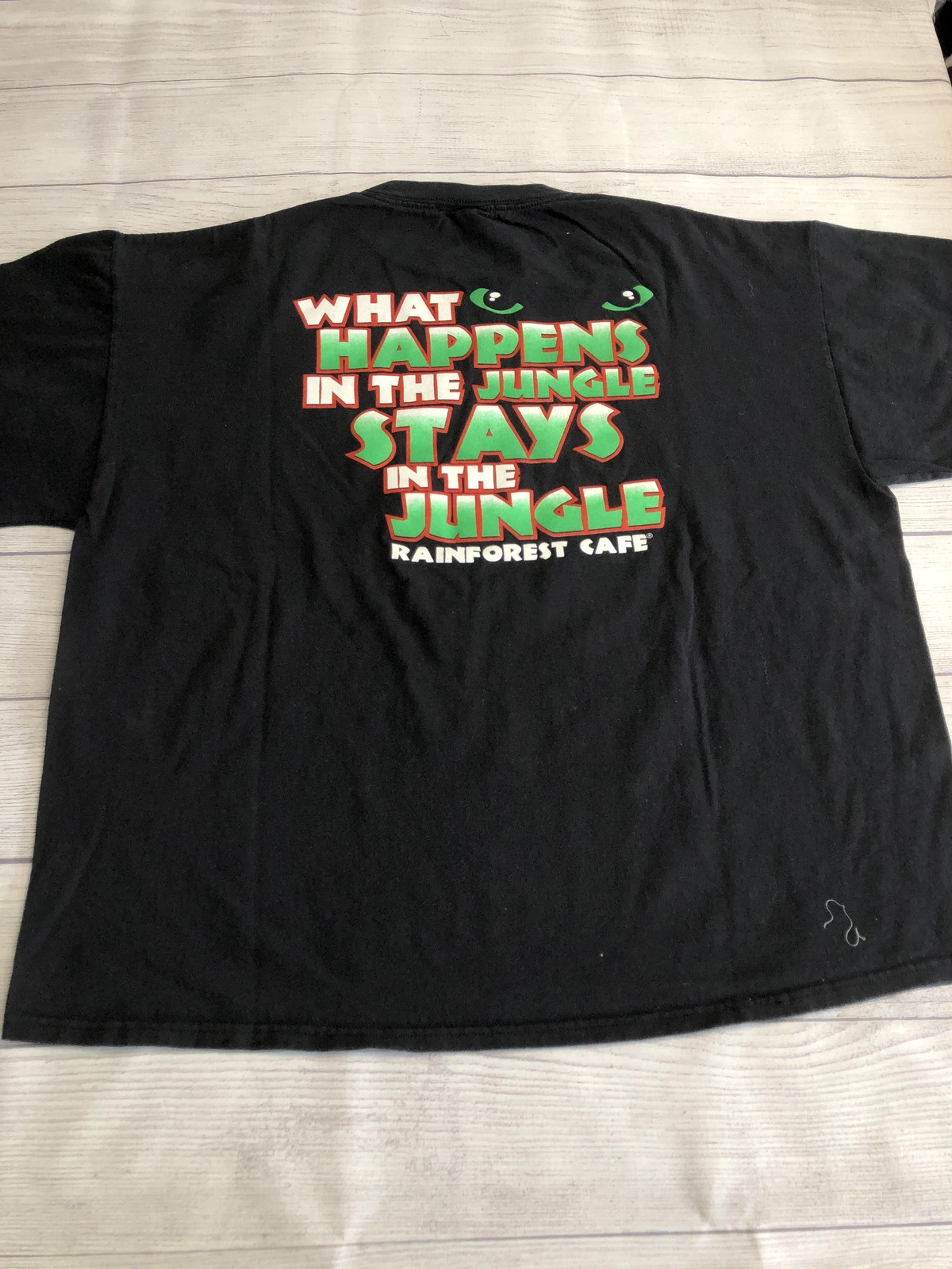Rainforest Cafe Orlando Shirt Mens XL Black Jungle Slogan Graphic Tee Souvenir gallery