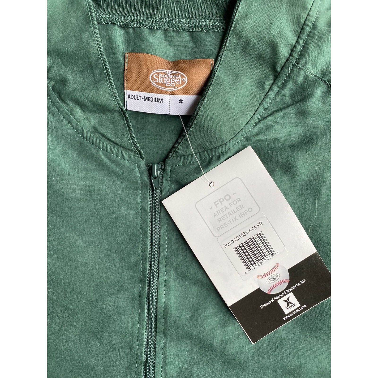 New Louisville Slugger Baseball Half Zip Shirt Green Mens Size Medium gallery