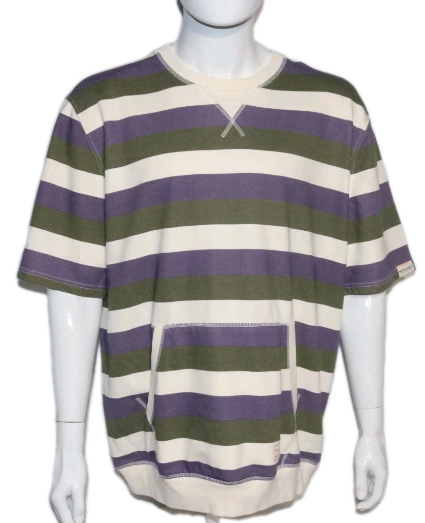 Nautica Crewneck Shirt Grape Size XL Mens Striped Kangaroo Pocket Classic Fit gallery