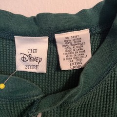 Disney Store Tigger Waffle Knit Henley Shirt XL Green Long Sleeve Winnie Pooh