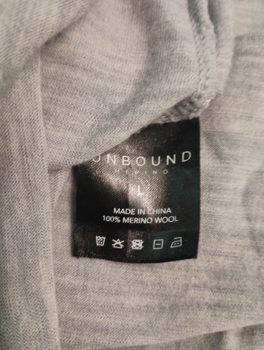 Unbound Merino T-shirt 100% Merino Wool Grey Heather Mens Size L gallery