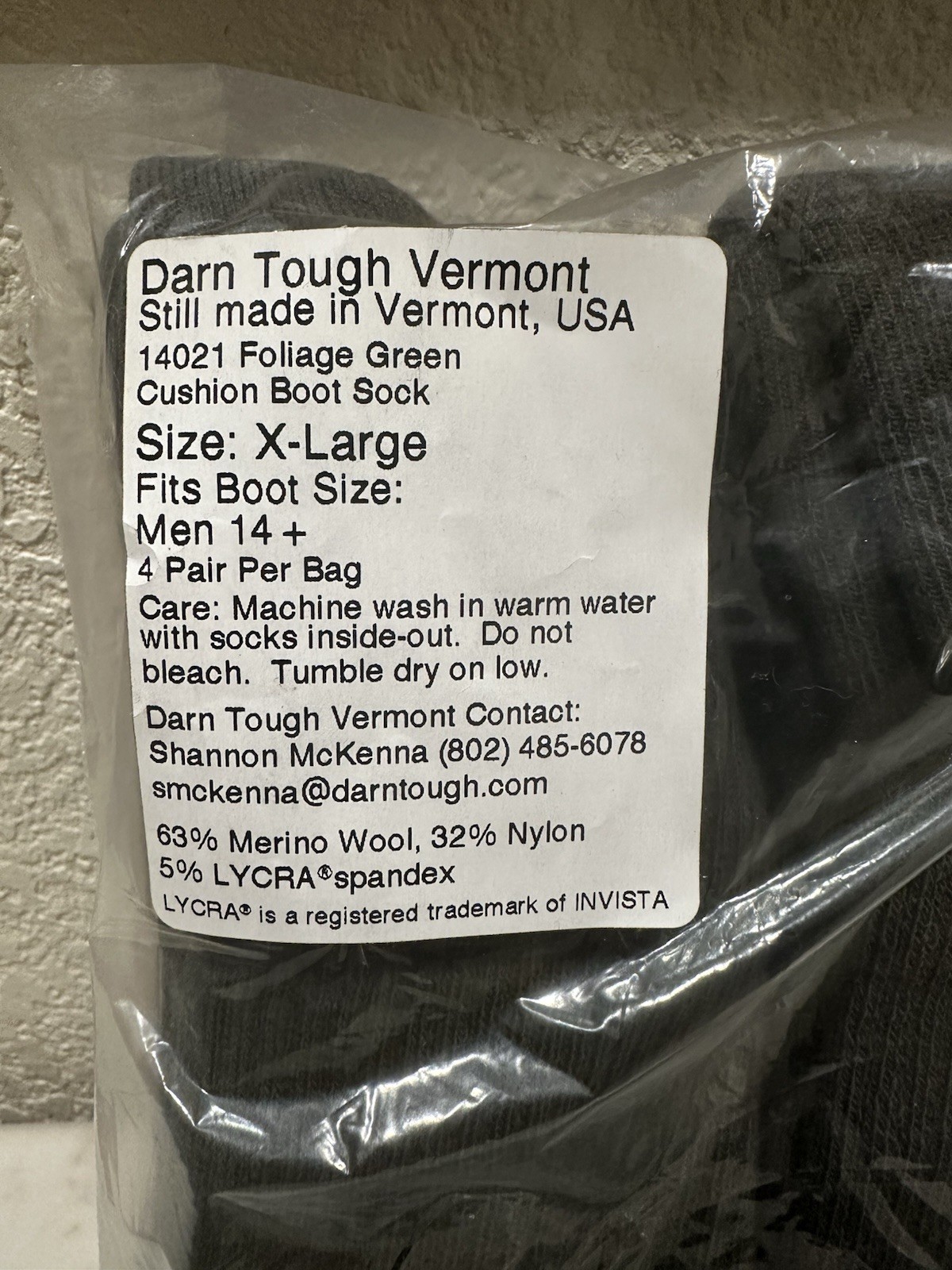 Darn Tough Vermont XL Boot Socks Military Green 4 Pack NEW gallery