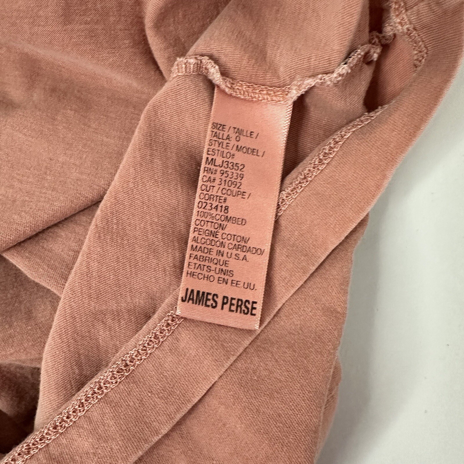 Standard James Perse Tee Shirt Mens XS Peach Distressed Vneck Basic Casual gallery