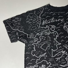 Game of Thrones Dark Gray Map Graphic Crew Neck T-Shirt Mens Sz Medium EUC