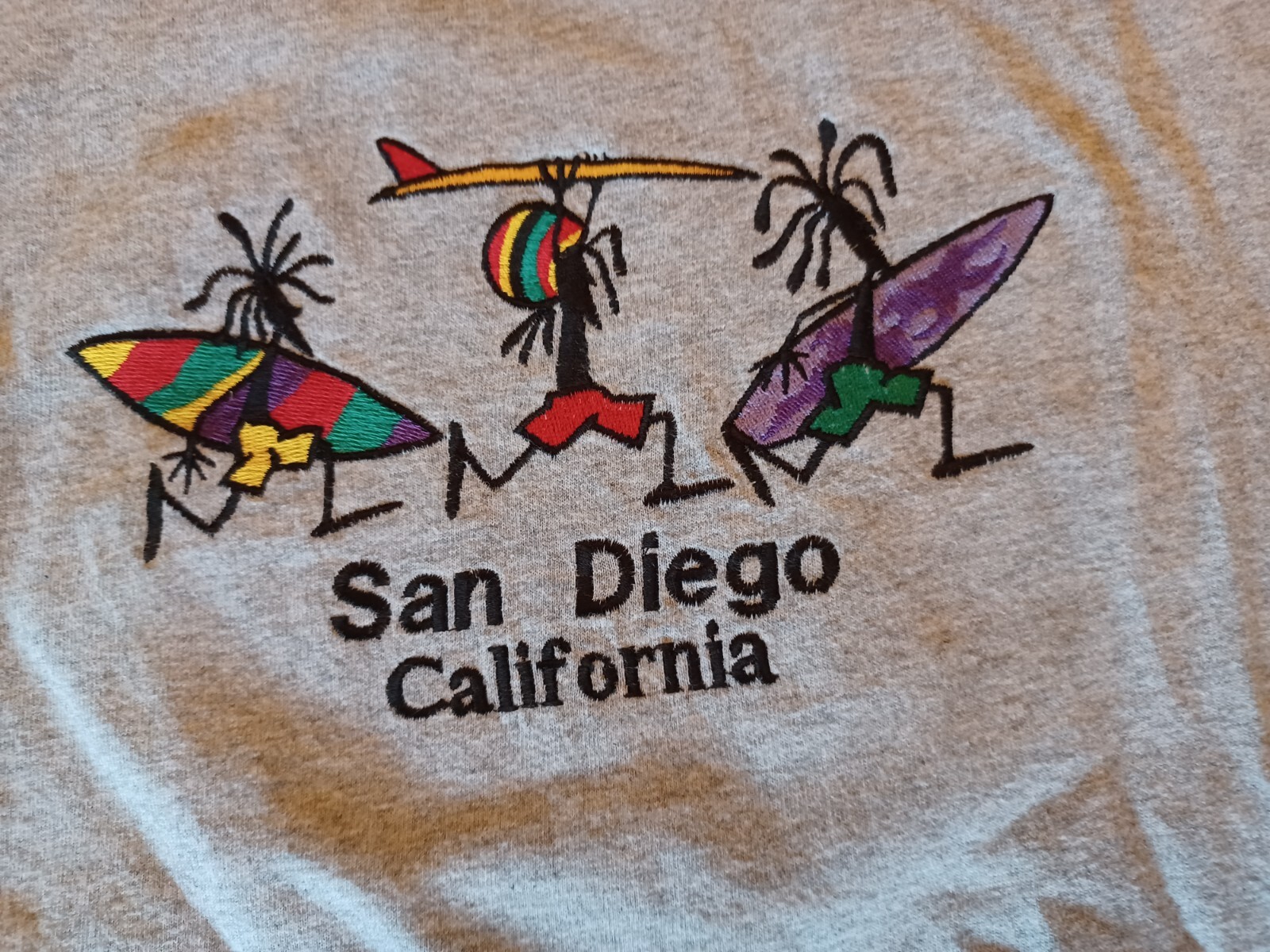 San Diego California Surfers Graphic Design Adult Medium T Shirt - NEW gallery