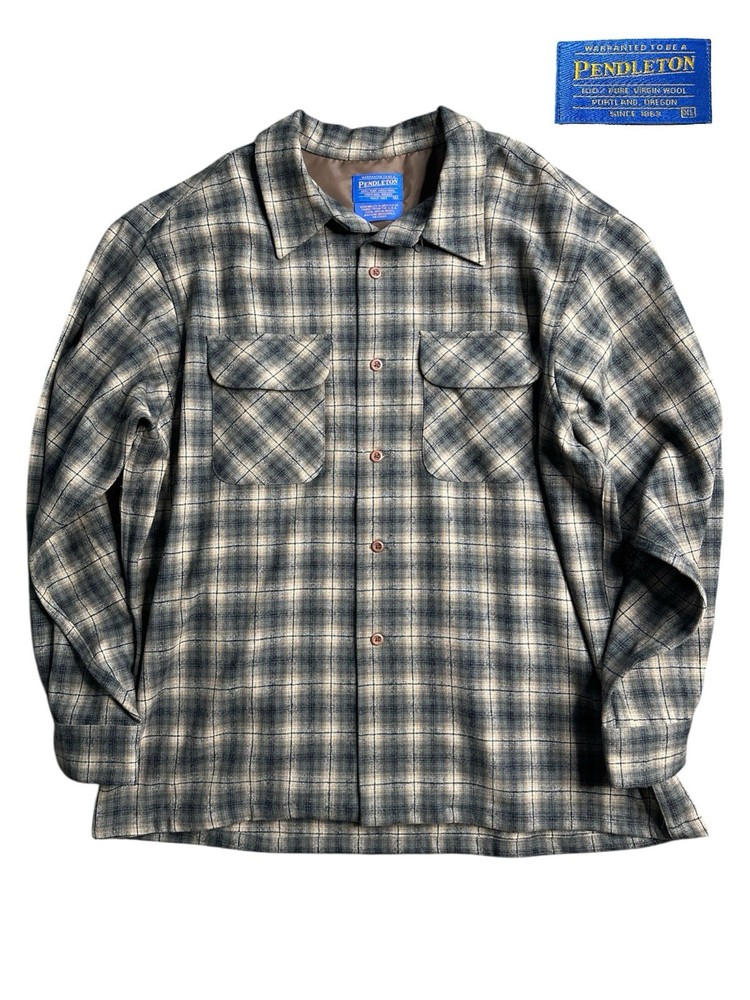 PENDLETON 90s 00s Ombre Check Open Collar Board Shirt Pendleton Vintage Open C