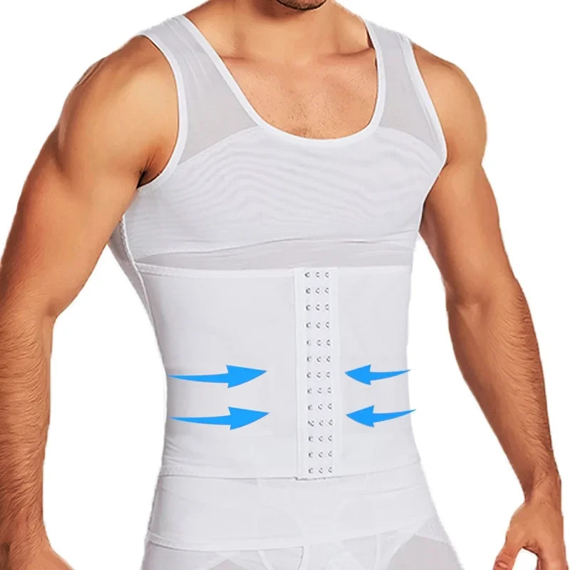 Men’s Compression Vest Body Shaper Tummy Slimming Waist Trainer Shapewear Top gallery