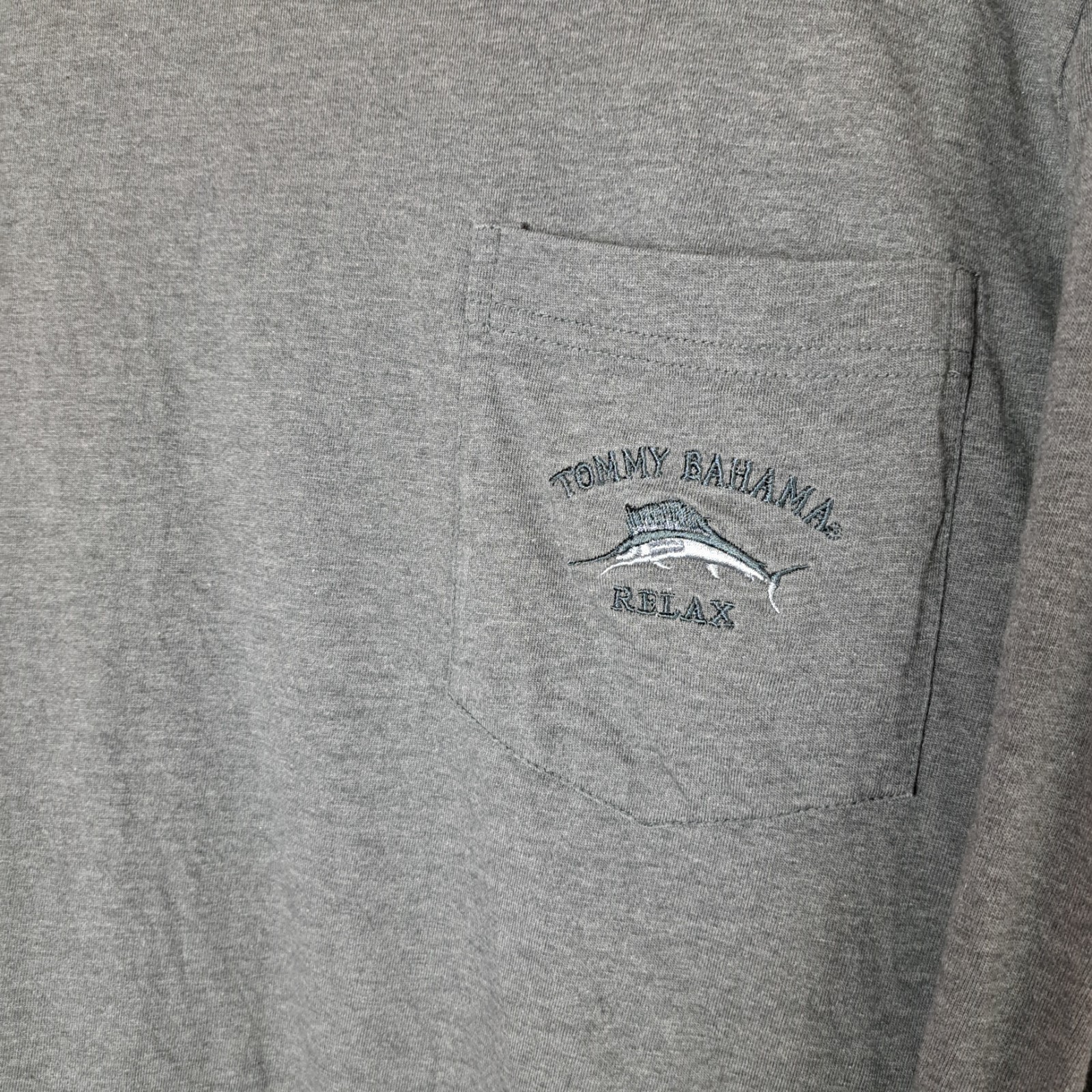 Tommy Bahama Relax T-Shirt Mens XL Gray 100%-Supima Cotton Long Sleeve 1 Pocket gallery