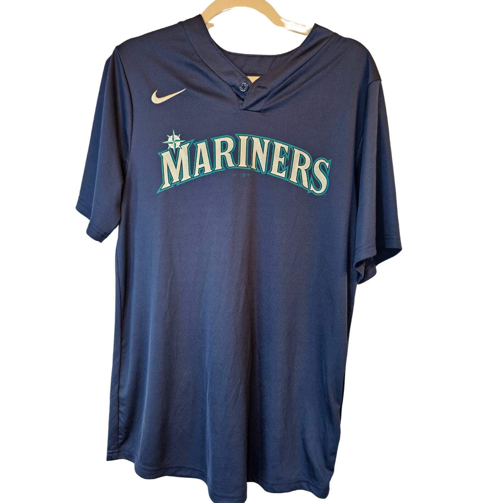 Nike Mens Baseball Jersey Seattle Mariners Blue Size S