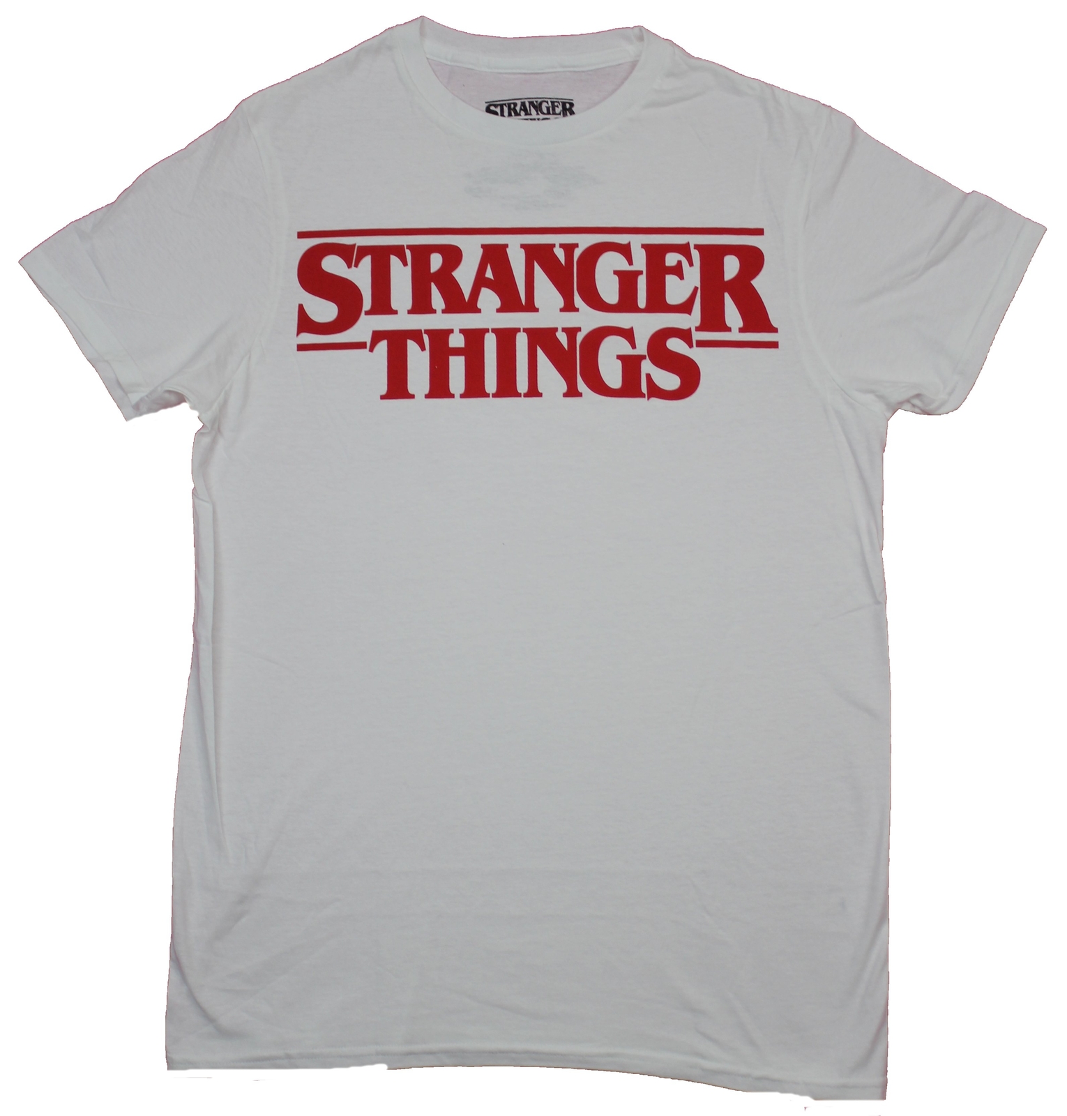 Stranger Things Adult New T-Shirt  – Classic Red Logo Pic