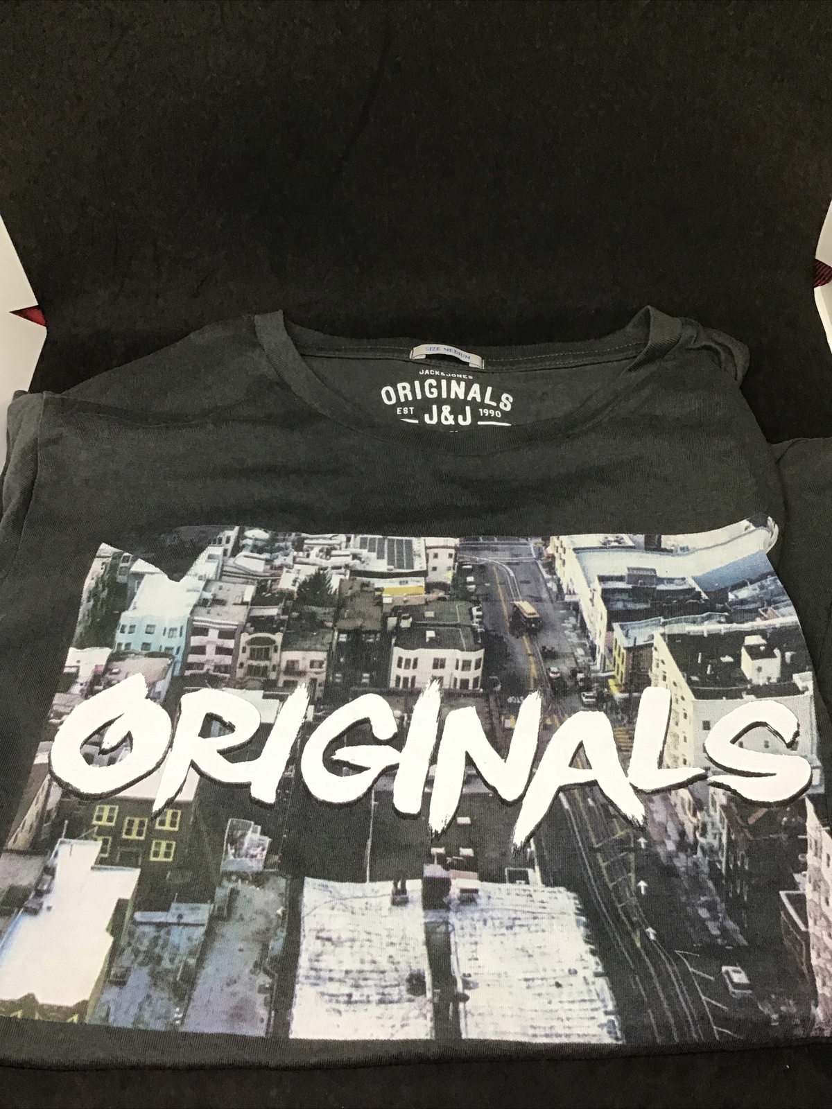 Jack & Jones Originals City Overview Grey Graphics Tshirt - Men's M gallery