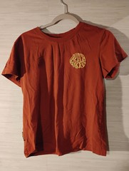 Dutch Brows Medium Orange Short Sleeve Tee Wavy 70’s Embroidered Logo Retro