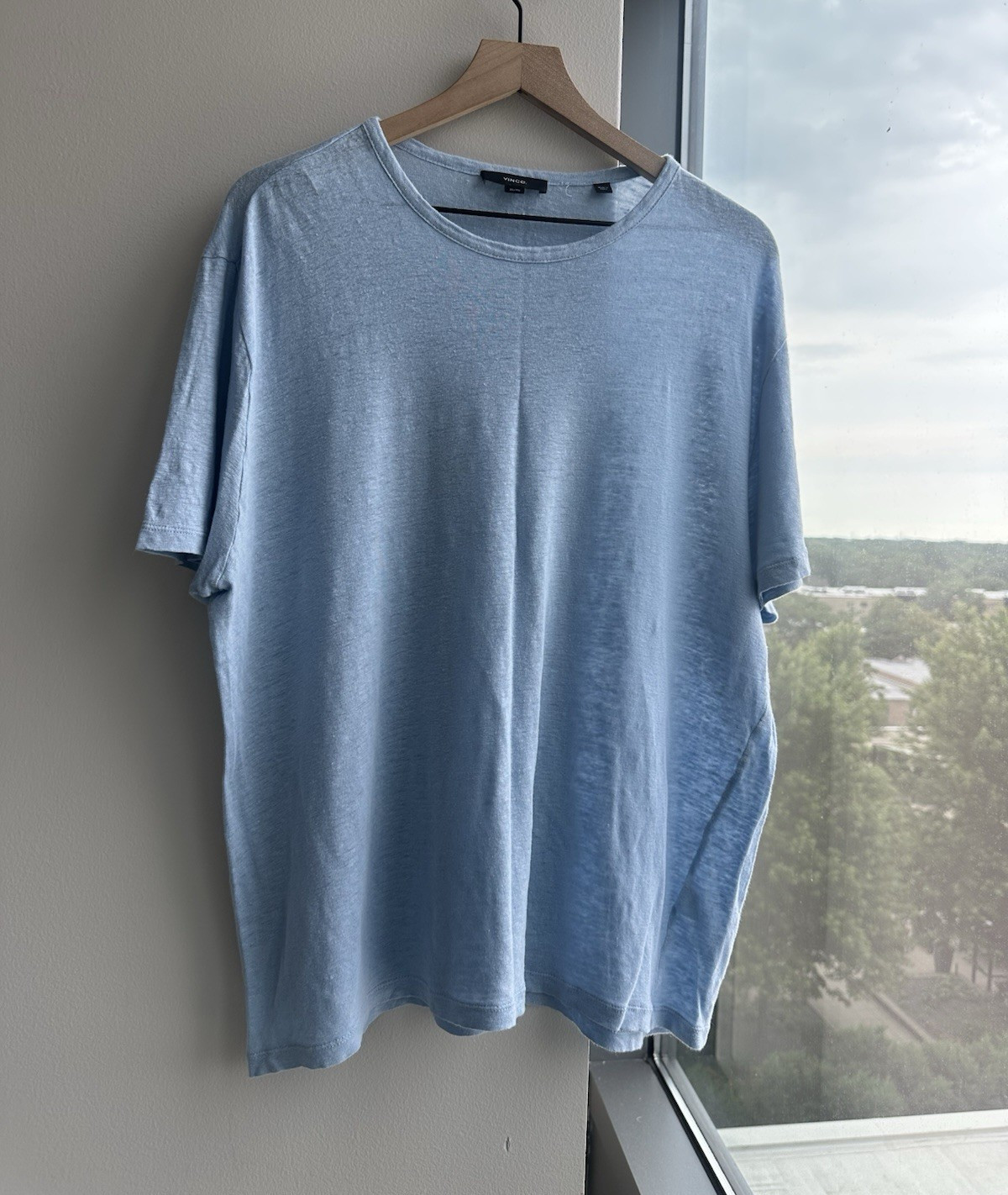 Vince. Blue Linen Knit Crew Neck Short Sleeve T-Shirt Men's XL/TG Solid gallery