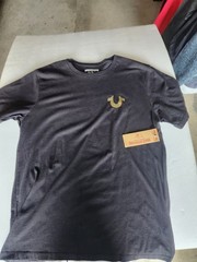 True Religion Solid Gold Buddha Tee Black S/S T-shirt Men’s Size Large NWT