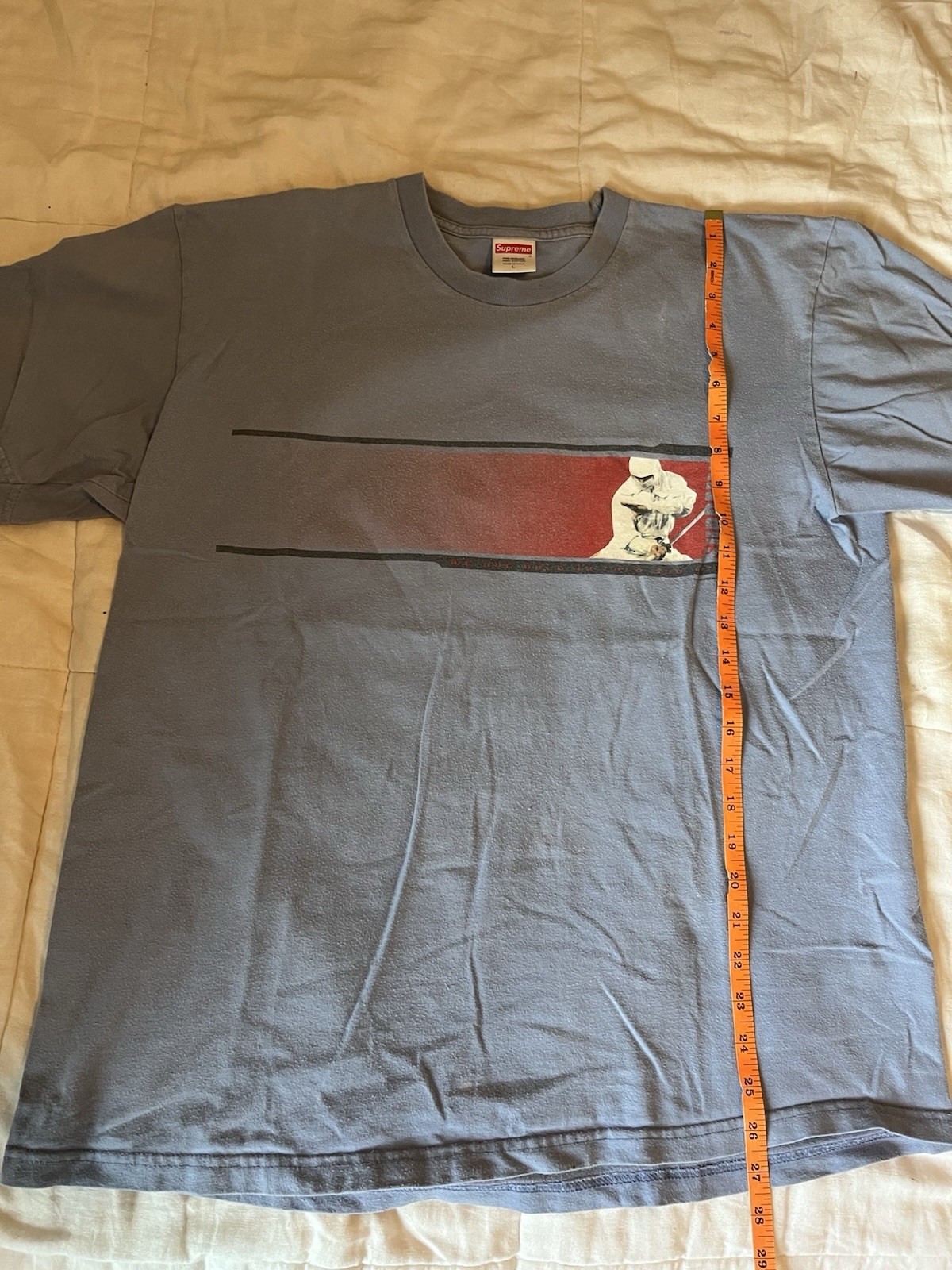 Supreme We’re Back Ninja Shirt USA Made Light Blue Size L gallery