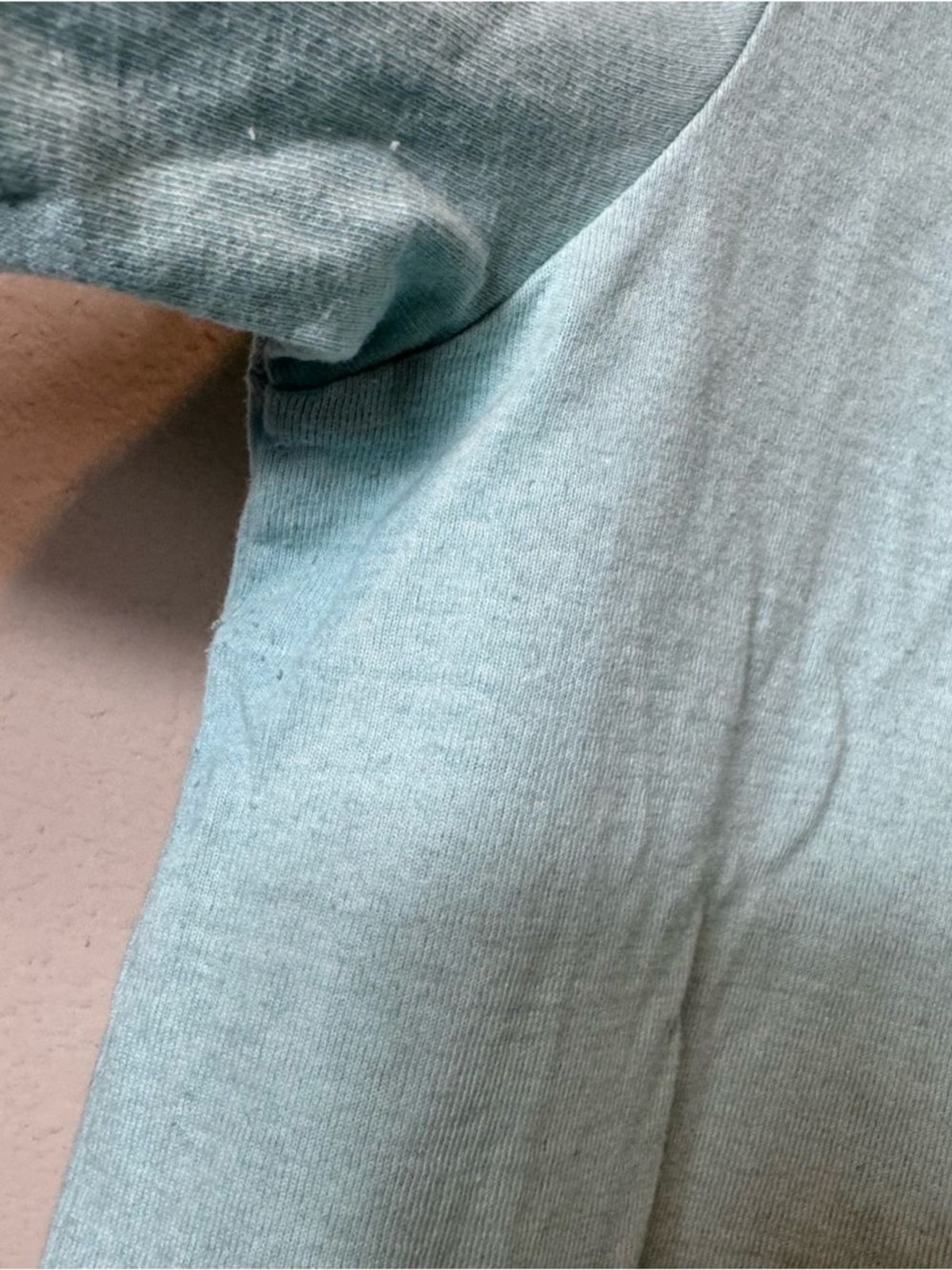 Reef Light Aqua Hoodie Tee with Lime Logo Tab Recycled Cotton Poly Blend size M gallery