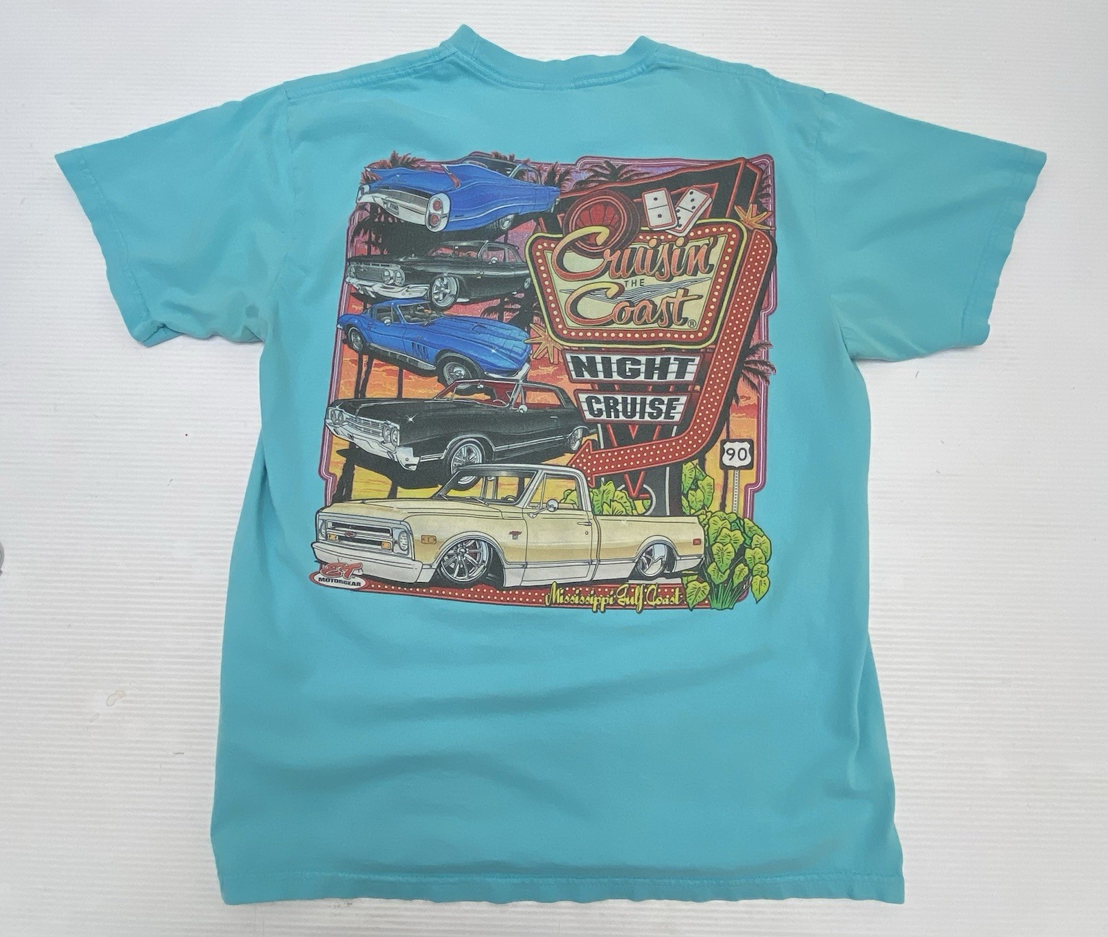 GILDAN HAMMER NIGHT CRUISIN CAR THE MISSISSIPPI COAST T SHIRT BLUE ADULT SZ MED gallery